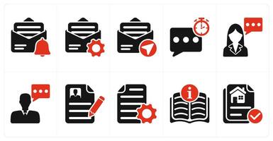 A set of 10 business icons as mail notification, message setting, sending mail vector