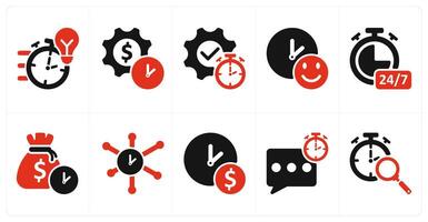 A set of 10 business icons as quick solution, investment time plan, productivity vector