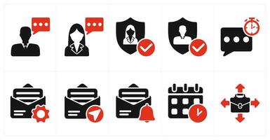 A set of 10 business icons as consultant, user protection, quick response vector