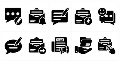 Ten seo icons as edit comment, email alert, blog vector