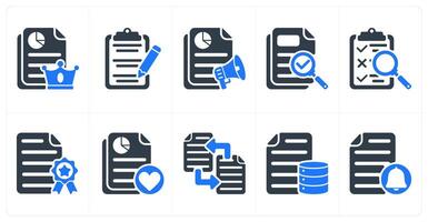 Set of 10 seo icons as high quality content, content editing, advertising report vector