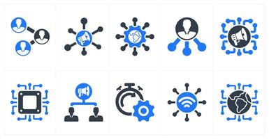 Set of 10 seo icons as business connectivity, marketing network, global technology vector