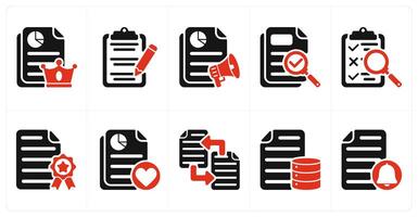 A set of 10 seo icons as high quality content, content editing, advertising report vector