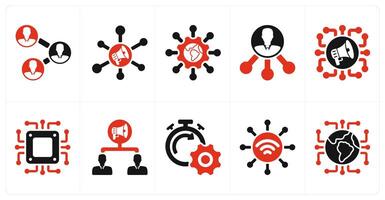 A set of 10 seo icons as business connectivity, marketing network, global technology vector