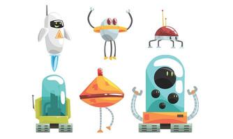 Unusual robots in the style of aliens. illustration. vector