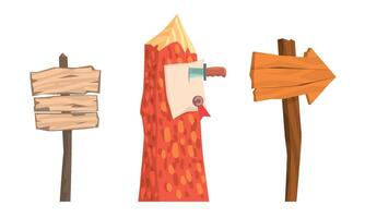 Old fashioned message boards and pointers. illustration vector