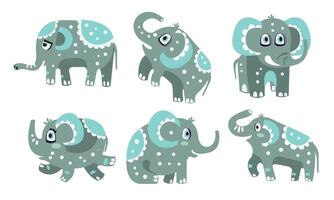 Cute gray elephant with a pattern. illustration. vector