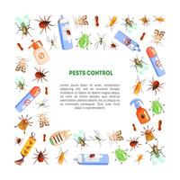 Pest Control Banner Template with Space for Text with Harmful Insects and Insecticides Illustration vector
