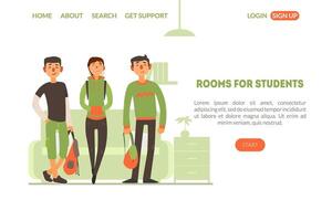 Room for Students, Education and Science Training, Learning Courses Website Illustration vector