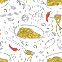 Work Bar Seamless Pattern, Traditional Asian Cuisine Elements, Design Element Can Be Used Fabric Wrapping Paper, Website Wallpapers Illustration vector