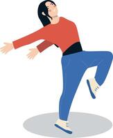 Breakdance Activity People Character with Flat Design vector