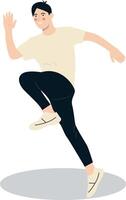 Breakdance Activity People Character with Flat Cartoon Design. vector