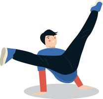 Breakdance Activity People Character with Cartoon Design vector