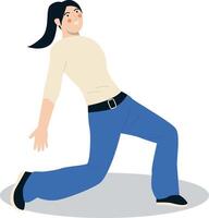 Breakdance Activity People Character on White Background. vector
