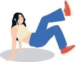 Breakdance Activity People Character with Flat Design. vector