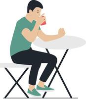 Business People Sitting at the Cafe Illustration with Flat Design vector