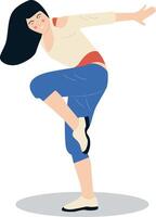 Breakdance Activity People Character Isolated on White Background. vector