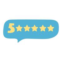 Speech bubble with number 5. Hand drawn badge. illustration on white background. vector