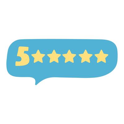 Speech bubble with number 5. Hand drawn badge. illustration on white background.