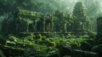 Ancient ruins in the jungle photo