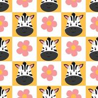 Hand drawn cute zebra seamless pattern. vector
