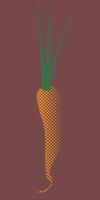 Carrot in pixel art style, retro style vector
