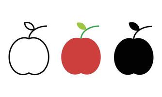 Apple , Icon, And Line Art Design Collection. vector
