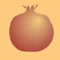 pomegranate in pixel art style, retro style vector