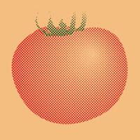 tomato in pixel art style, retro style vector