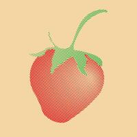 strawberry in pixel art style, retro style vector