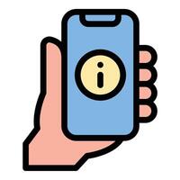Information Icon Details and Guidance in Flat Line Color Style. vector
