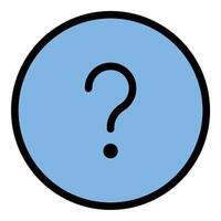 Question Icon Inquiry and Curiosity in Flat Line Color Style. vector