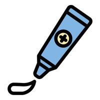 Ointment Icon Skincare and Healing in Flat Line Color Style. vector