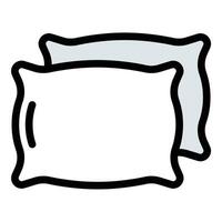 Cushion Icon Soft and Cozy in Flat Line Color Style. vector