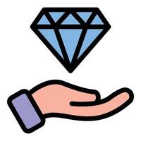 Value Icon Worth and Significance in Flat Line Color Style. vector