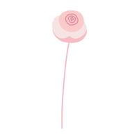 Pink flower is simple, cute, colorful. vector