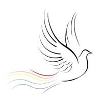 Dove with a rainbow tail. Bird is symbol of freedom and Pride pattern is symbol of the fight for equality. vector