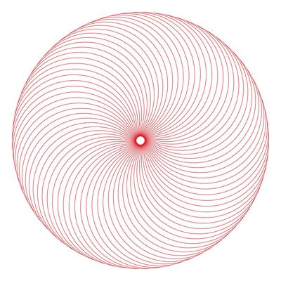 The vibrant spiral of colorful patterns.