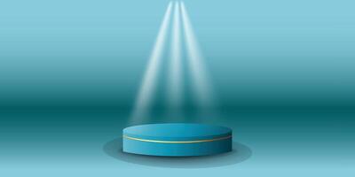 White spotlights podium display with background the same color as the podium. Modern studio, wall scene fashion, stage podium scene vector