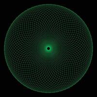 Intricate sphere with color grid pattern. vector