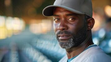 A baseball player in a cap and uniform photo