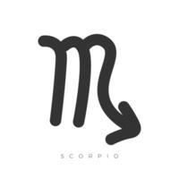 Scrorpio zodiac sign line art symbol illustration isolated on white background vector