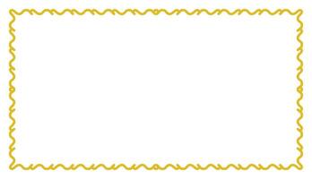 decorative wavy gold frame illustration and white white background vector