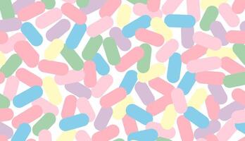medicine capsules pattern illustration. soft pastel colorful background. vector