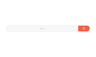 Clean and Simple Search Bar with a Red Search Button, Illustration for Web Design and User Interface. vector