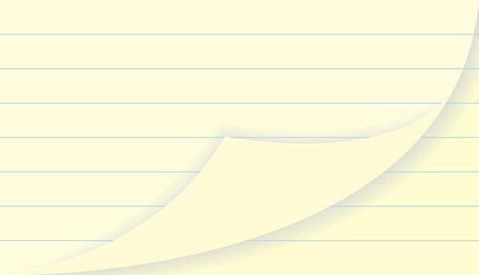 illustration of a stack of lined writing paper, curved corners at the bottom, documents, notes or stationery.