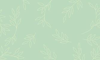 Pastel Green Leaves Background, Repeating Botanical Pattern illustration vector