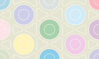 Pastel Geometric Pattern with Colorful Circles and Intersecting Lines, A Modern and Abstract Design for Creative Backgrounds and Textures. vector
