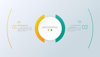 infographic design template. business icon 2 step vector