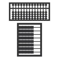 Abacus Calculation Learning Tool Silhouette. Black Abacus Silhouette on White Background. vector